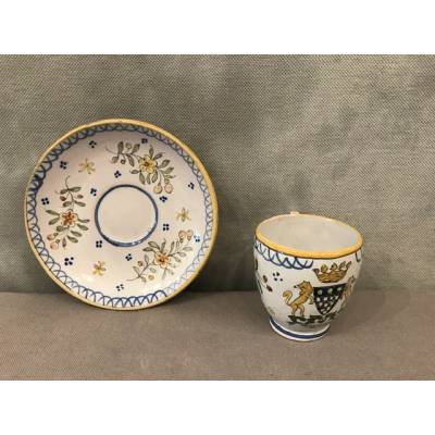 Small cup and Quimper's earthenware cup