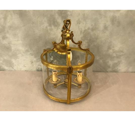 Louis XVI-style bronze Lanterne with 3 lights XXth