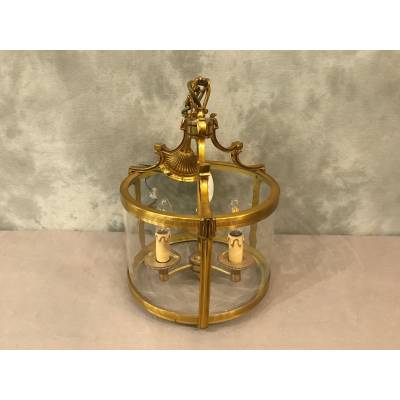 Louis XVI-style bronze Lanterne with 3 lights XXth