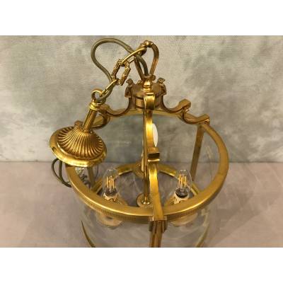 Louis XVI-style bronze Lanterne with 3 lights XXth