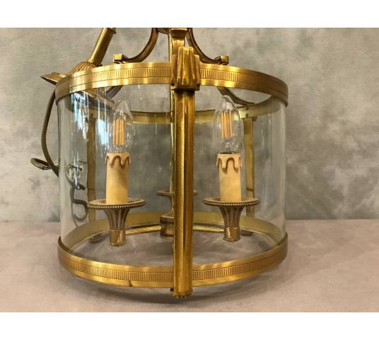 Louis XVI-style bronze Lanterne with 3 lights XXth