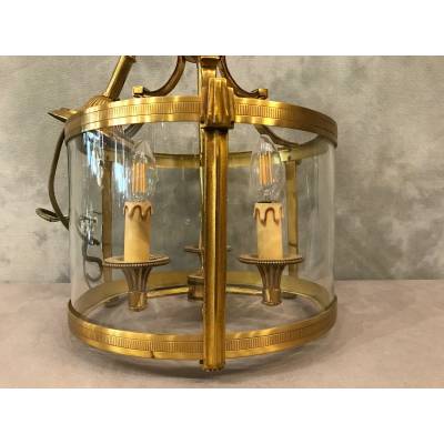 Louis XVI-style bronze Lanterne with 3 lights XXth