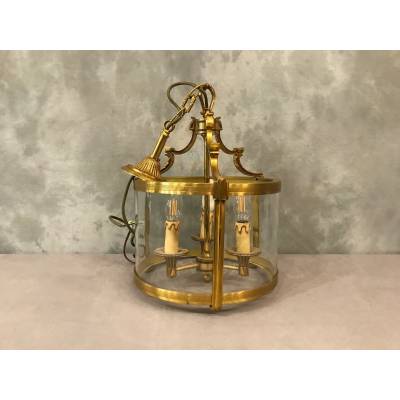 Louis XVI-style bronze Lanterne with 3 lights XXth