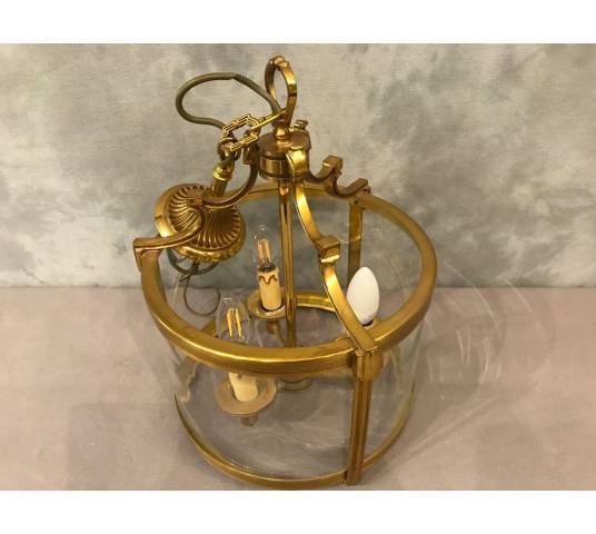 Lanterne en bronze de style Louis XVI à 3 lumières XXème