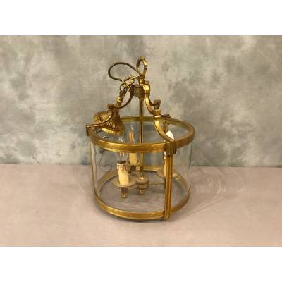 Lanterne en bronze de style Louis XVI à 3 lumières XXème