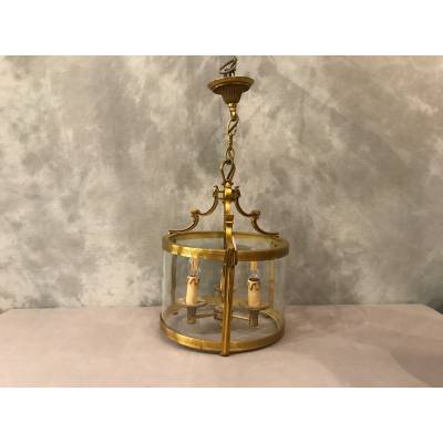 Lanterne en bronze de style Louis XVI à 3 lumières XXème