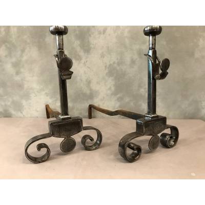 Pair of ancient wrought iron kennels 18 th