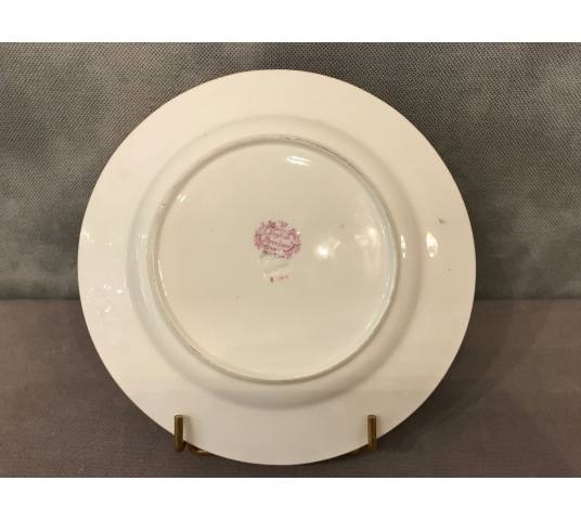 Beautiful Minton porcelain plate of epoch 19 th decor of flowers