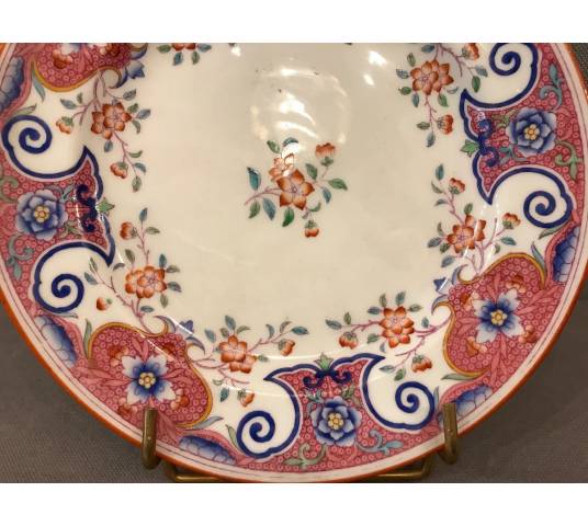 Beautiful Minton porcelain plate of epoch 19 th decor of flowers