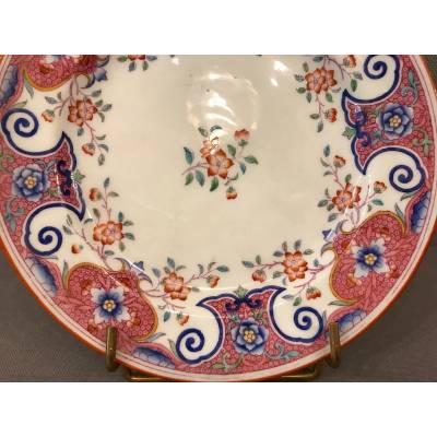 Beautiful Minton porcelain plate of epoch 19 th decor of flowers