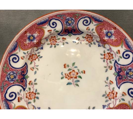 Beautiful Minton porcelain plate of epoch 19 th decor of flowers