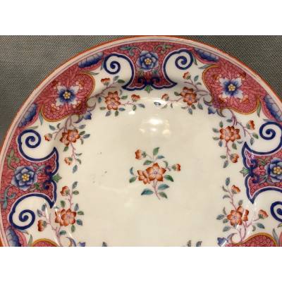 Beautiful Minton porcelain plate of epoch 19 th decor of flowers