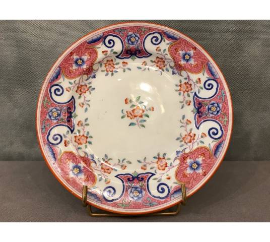 Beautiful Minton porcelain plate of epoch 19 th decor of flowers