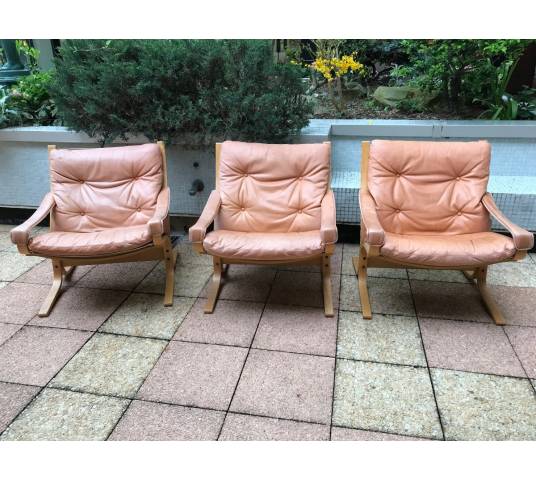 Three Scandinavian chairs Westnova Siesta Westlanske model year 1970