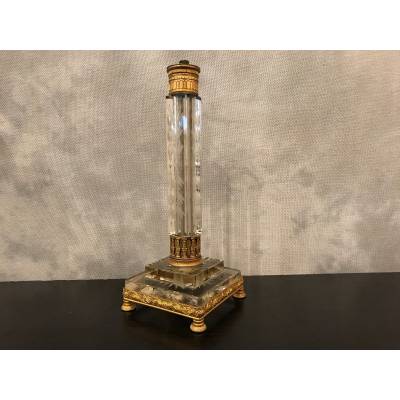 Nice crystal lamp base and period bronze 19 th