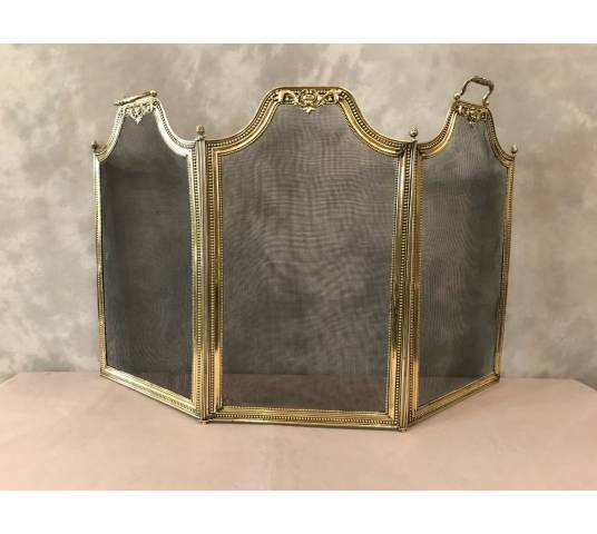 Pare antique fire in vintage brass 19 th of style Louis xvi