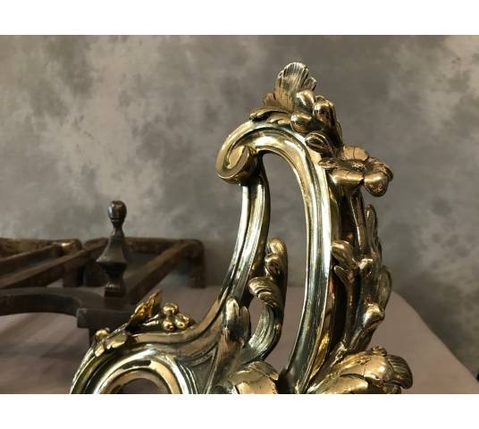 Beautiful pair of vintage bronze channels Louis XV 18 th