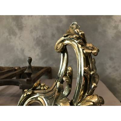 Beautiful pair of vintage bronze channels Louis XV 18 th