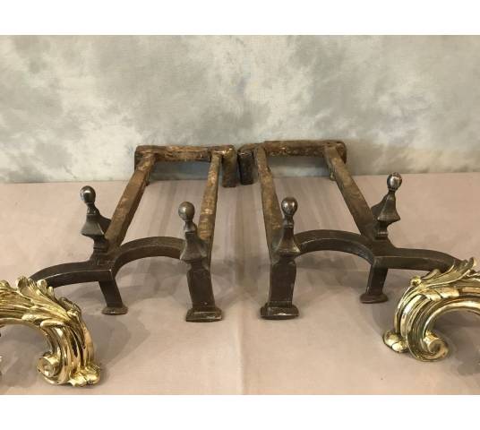 Beautiful pair of vintage bronze channels Louis XV 18 th