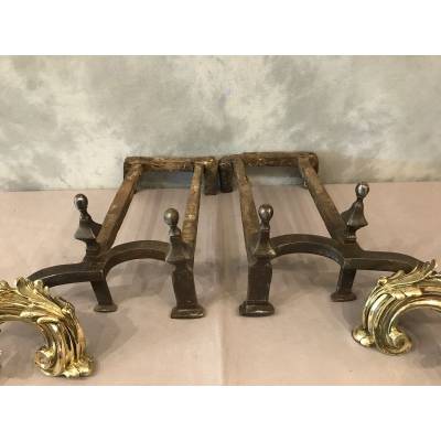 Beautiful pair of vintage bronze channels Louis XV 18 th