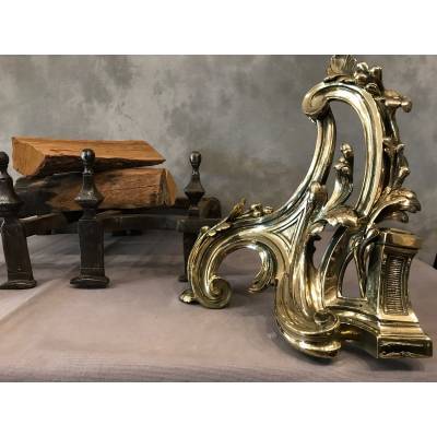 Beautiful pair of vintage bronze channels Louis XV 18 th