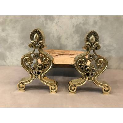 Pair of bronze and vintage brass tracks 1900