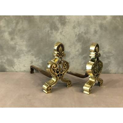 Pair of bronze and vintage brass tracks 1900