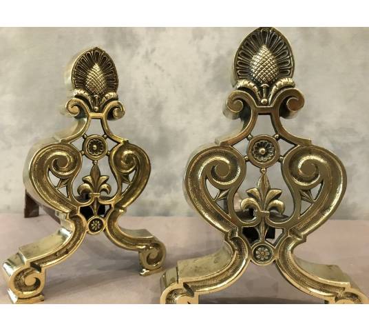 Pair of bronze and vintage brass tracks 1900