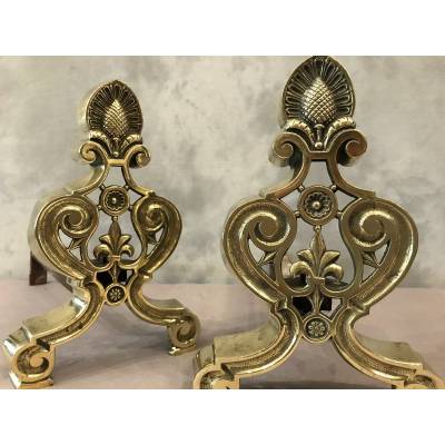 Pair of bronze and vintage brass tracks 1900
