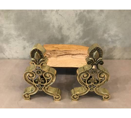 Pair of bronze and vintage brass tracks 1900