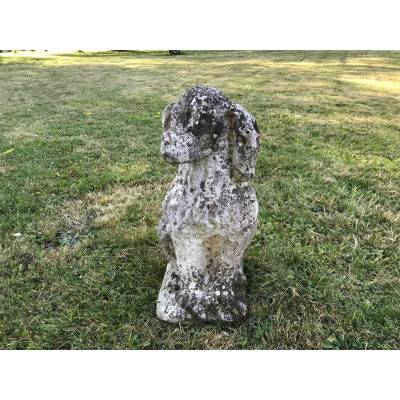 Small reconstructed stone dog XX ème