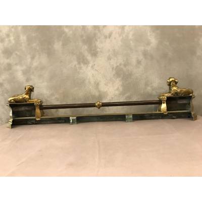 Beautiful fireplace bar, period bronze fireplace 19 th