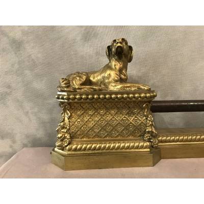 Beautiful fireplace bar, period bronze fireplace 19 th