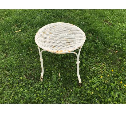 Tabouret de jardin en fer peint début XX ème