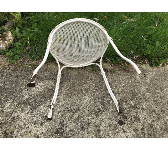 Tabouret de jardin en fer peint début XX ème