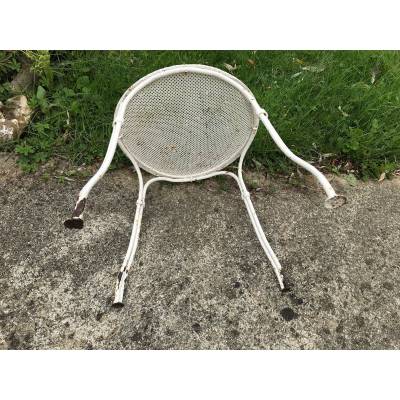 Tabouret de jardin en fer peint début XX ème