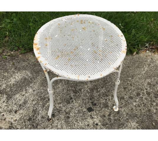 Tabouret de jardin en fer peint début XX ème