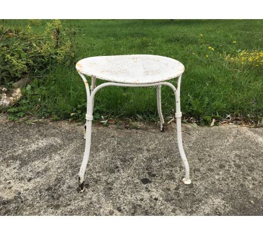 Tabouret de jardin en fer peint début XX ème