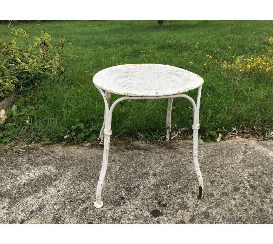 Tabouret de jardin en fer peint début XX ème