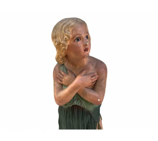 Statuette of a young woman in plaster painted around 1940