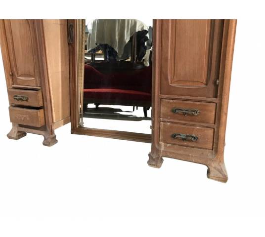 Bedroom set of one bed plus one frame Art Nouveau