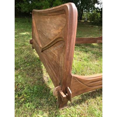 Ensemble de chambre à coucher d'un lit plus une armoire Art Nouveau