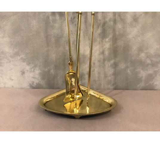 Servant of antique fireplace in vintage brass 19 th