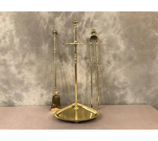 Servant of antique fireplace in vintage brass 19 th