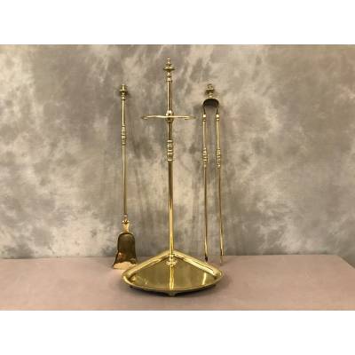 Servant of antique fireplace in vintage brass 19 th