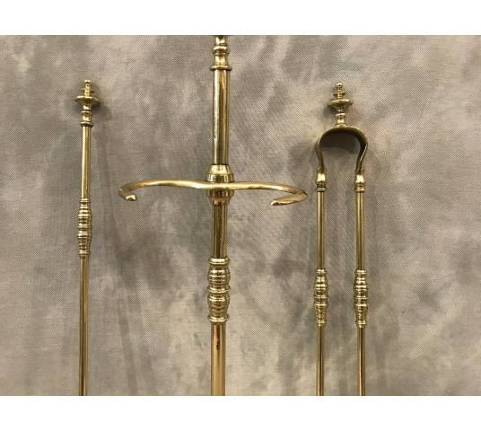 Servant of antique fireplace in vintage brass 19 th