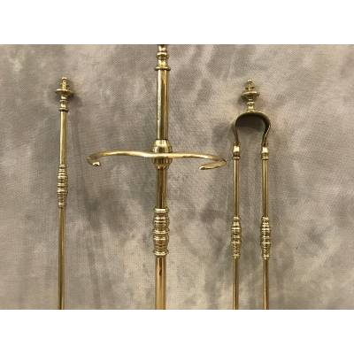 Servant of antique fireplace in vintage brass 19 th