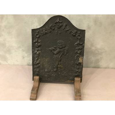 Small chimney plate in vintage cast iron 18 th