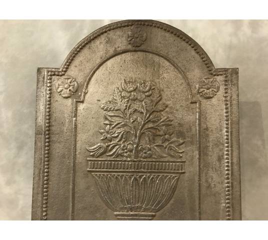 Belle plaque de cheminée en fonte grise d'époque 18 ème Directoire