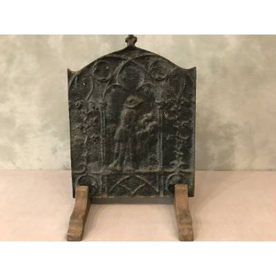 Small chimney plate in vintage cast iron 18 th